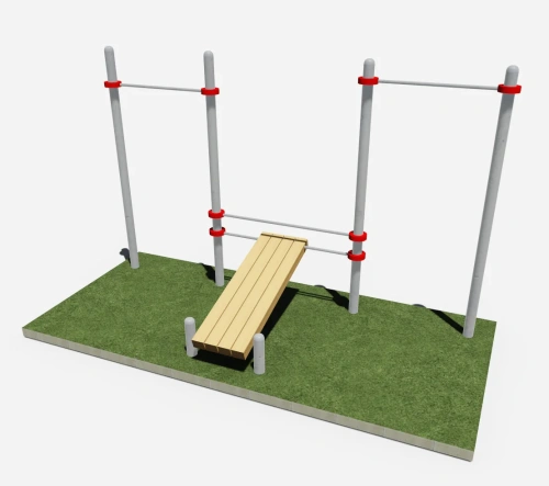 Уличная скамья для пресса и 2 турника