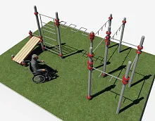 Комплекс Воркаут для инвалидов-колясочников 6м×3,5м×2,6м