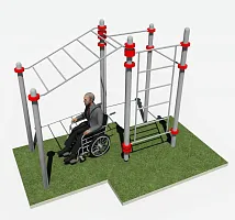 Комплекс Воркаут для инвалидов-колясочников 3,4м×1,5м×2,6м